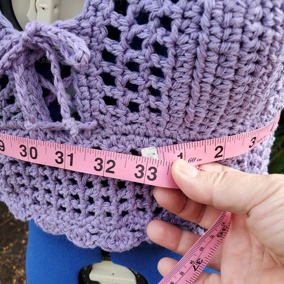 Summer Crop Halter Crochet Boho Retro 70s Festival Top - Picture 6 of 8